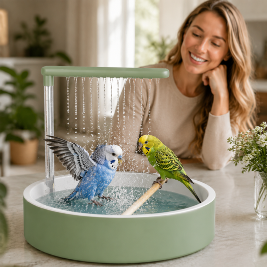 NobleClaws™ Parrot Shower Cage Bird Bath USB Pump Detachable