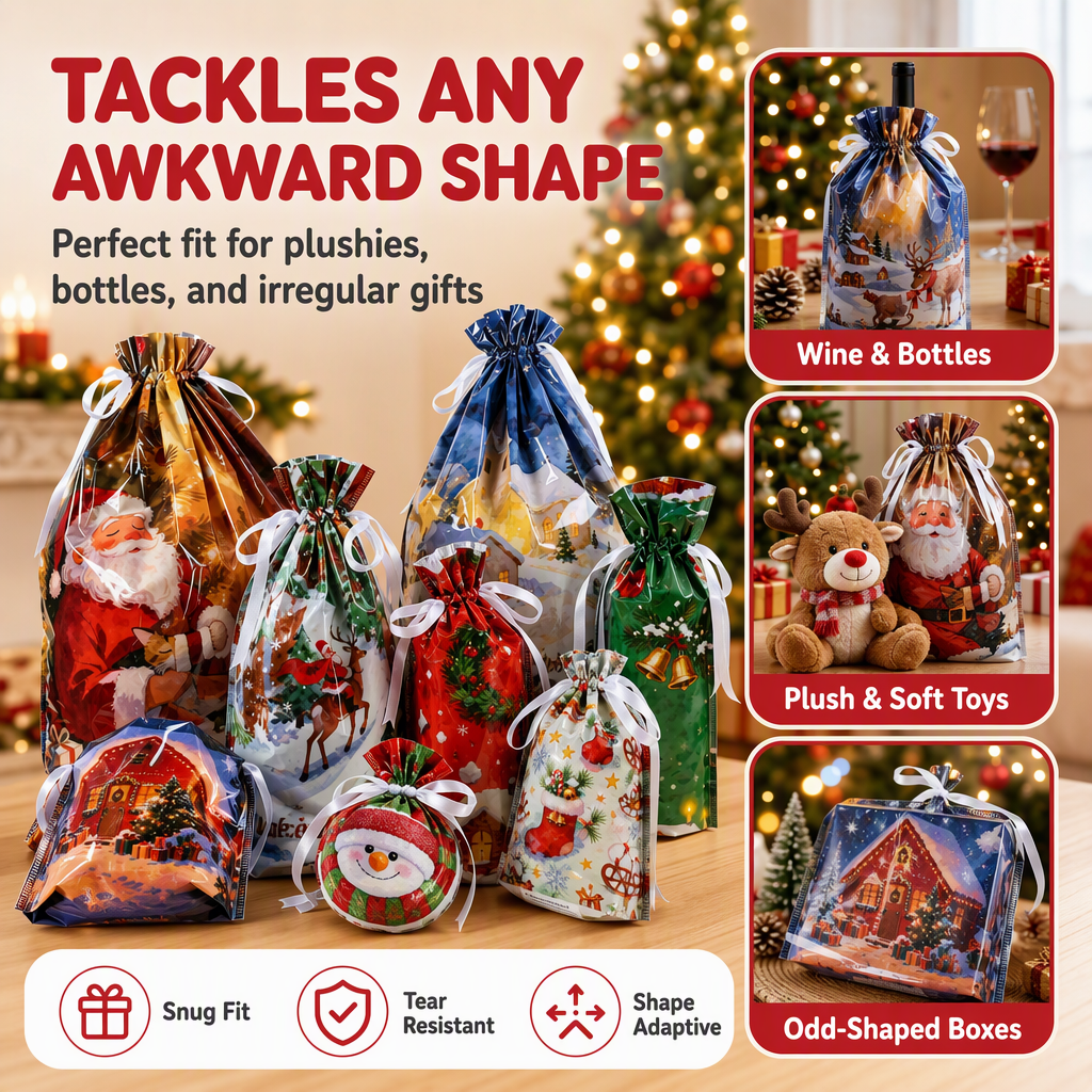 🎁LAST DAY SPECIAL PRICE: 🎅The World’s Best Christmas Gift Bag With Drawstring🎁