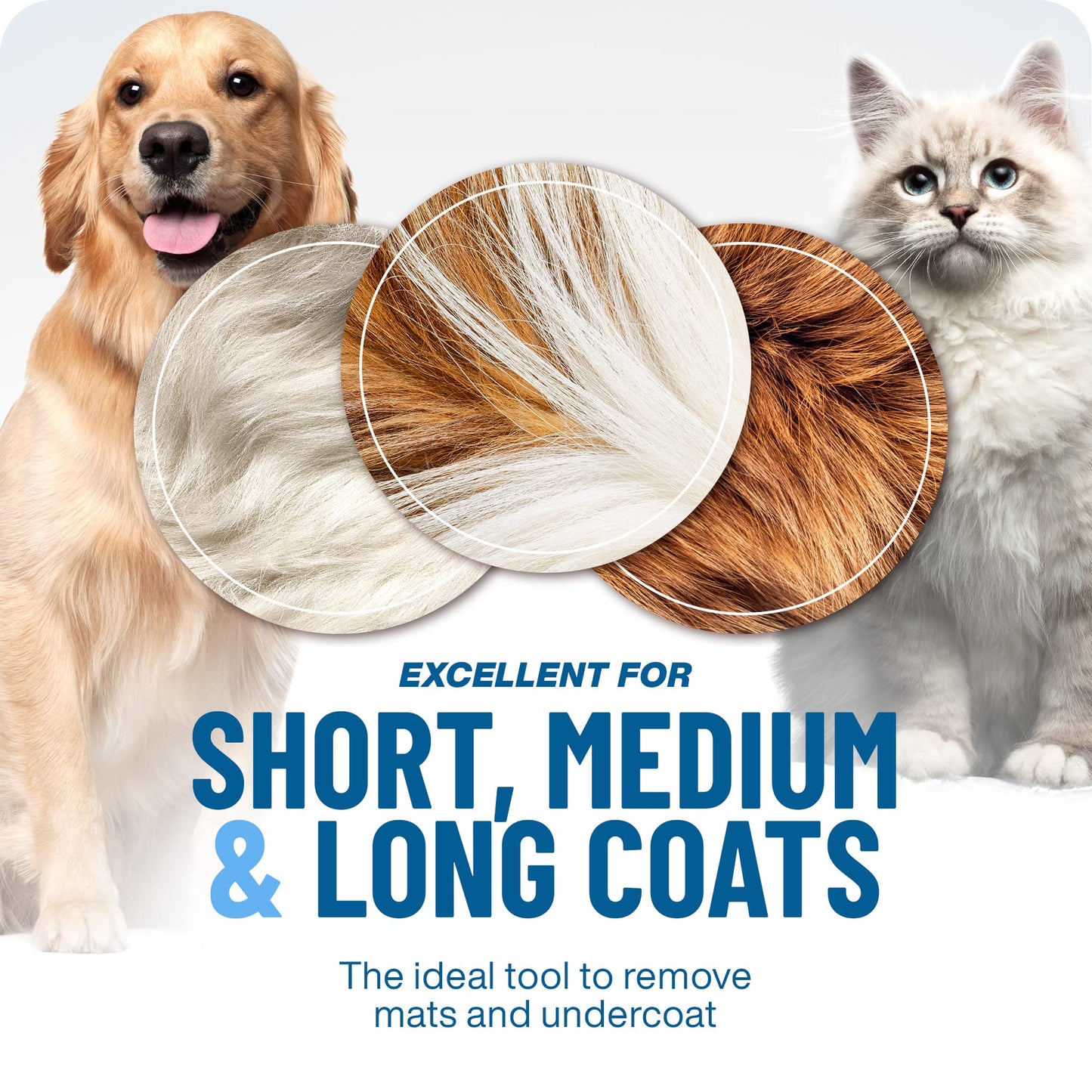 2-in-1 Professional Pet Grooming Brush for Fast, Pain-Free Deshedding & Dematting