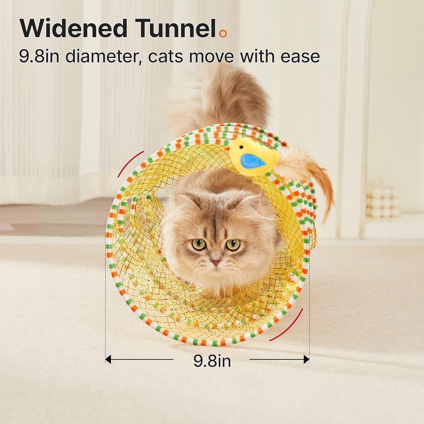 Potaroma Spiral Tunnel Cat Toy, Self Play Cat Play Spiral Kitten Tunnel Toy