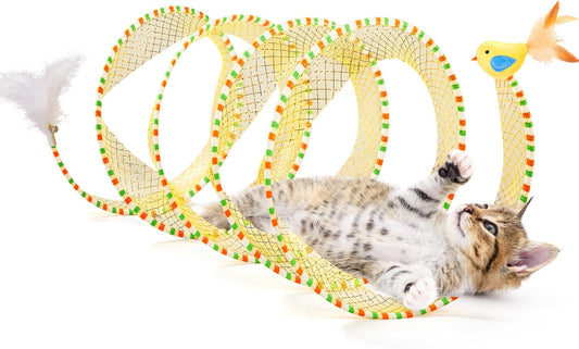 Potaroma Spiral Tunnel Cat Toy, Self Play Cat Play Spiral Kitten Tunnel Toy