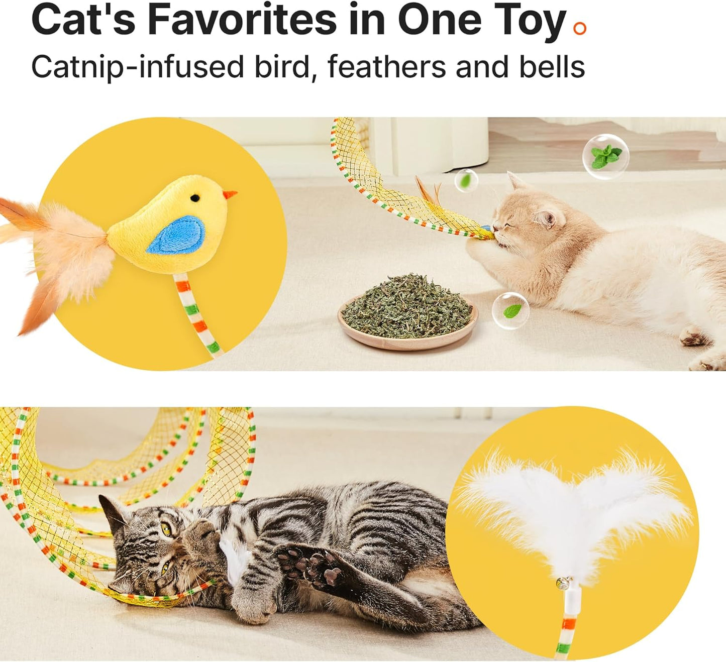 Potaroma Spiral Tunnel Cat Toy, Self Play Cat Play Spiral Kitten Tunnel Toy