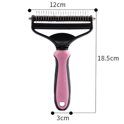 2-in-1 Professional Pet Grooming Brush for Fast, Pain-Free Deshedding & Dematting