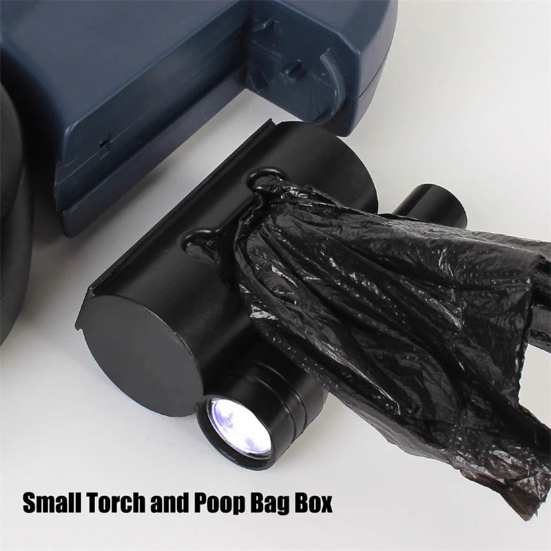 Dual Retractable Dog Leash with Flashlight & Poop Bag Dispenser | 360° No-Tangle Double Lead