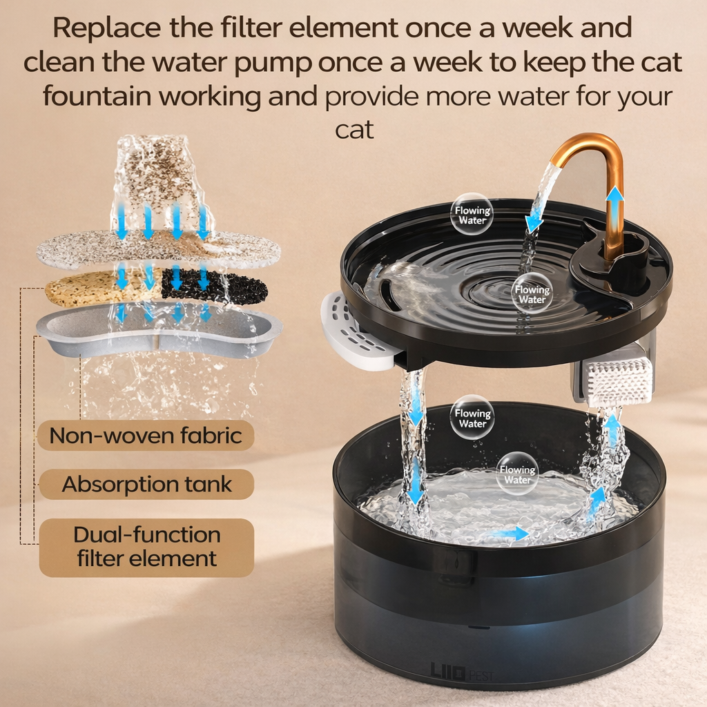 NobleClaws™ Wireless Cat Water Fountain – Cordless, Ultra Quiet & Filtered Fresh Water for Healthier Cats