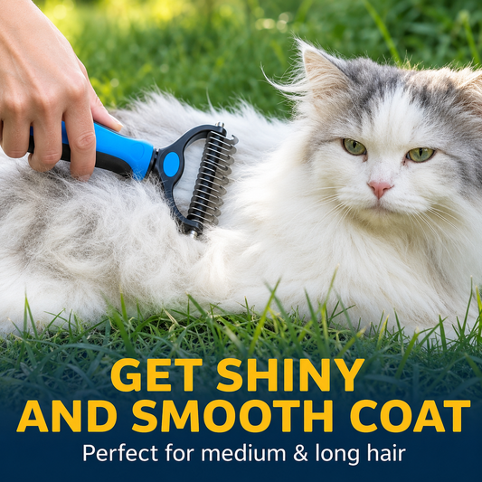 2-in-1 Professional Pet Grooming Brush for Fast, Pain-Free Deshedding & Dematting