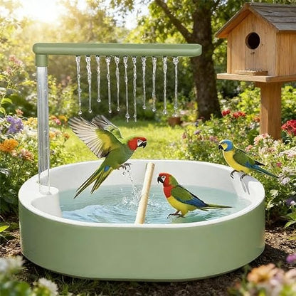 NobleClaws™ Parrot Shower Cage Bird Bath USB Pump Detachable