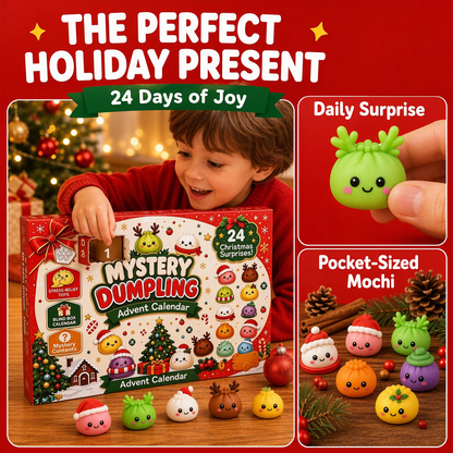 🎄2026 Christmas Mini Squishy Advent Calendar – 24-Day Glitter Mochi Toy Countdown Box