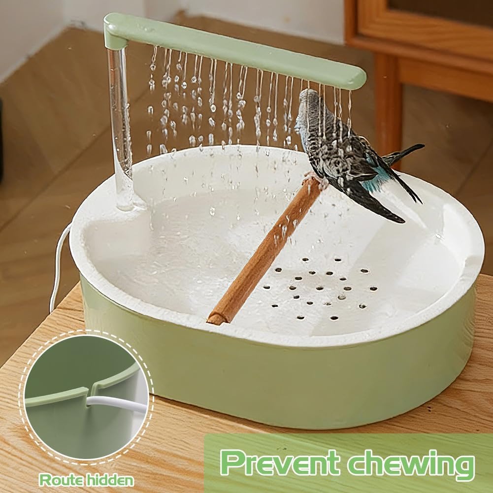 NobleClaws™ Parrot Shower Cage Bird Bath USB Pump Detachable