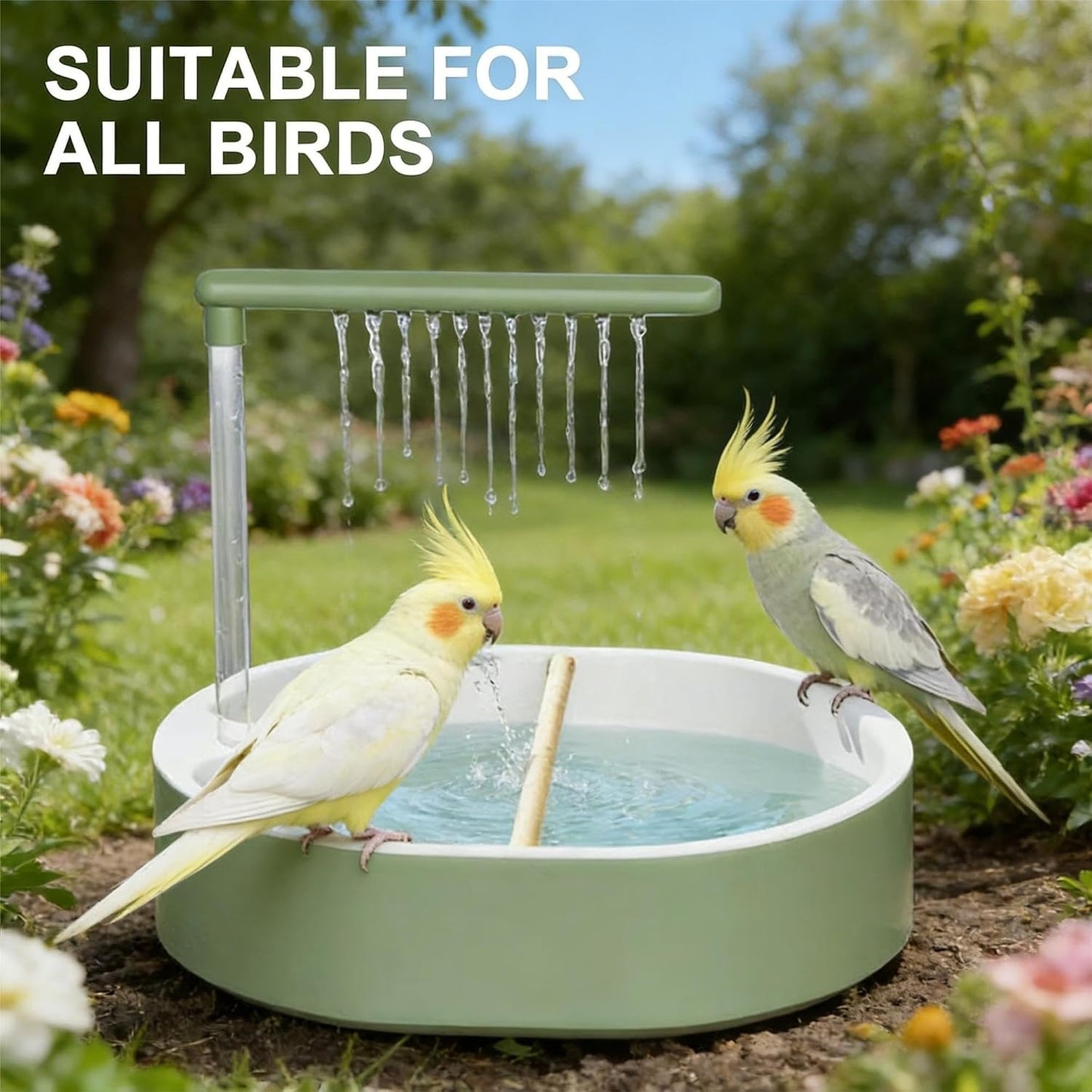 NobleClaws™ Parrot Shower Cage Bird Bath USB Pump Detachable